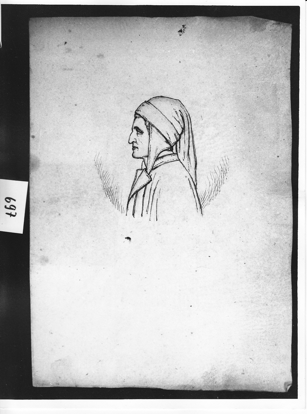 Profilo di Dante; Diana e le ninfe (disegno, opera isolata) di Ligari Angelo (attribuito) (sec. XIX)
