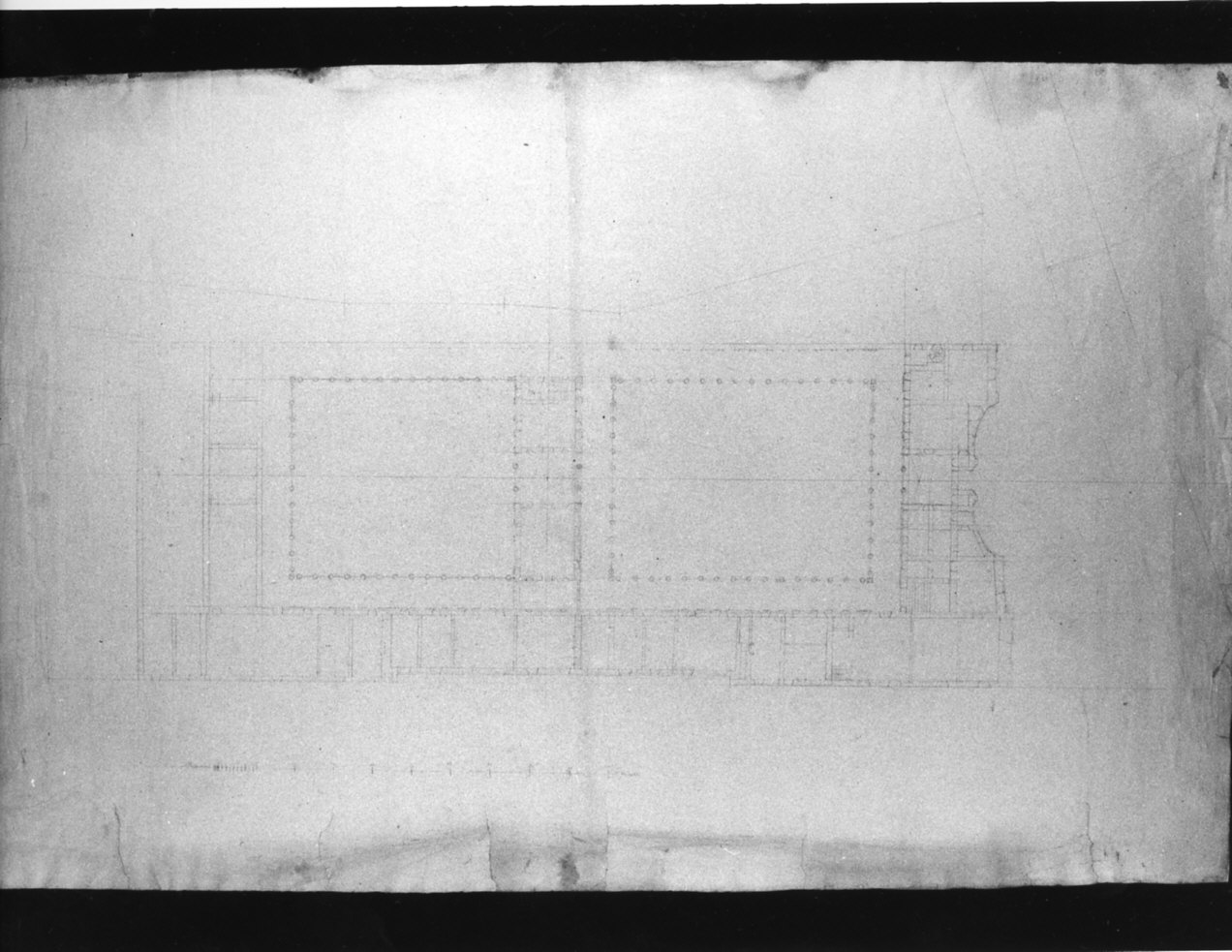 progetto architettonico: rilievo del piano terra del Palazzo del Senato a Milano (disegno, opera isolata) di Canonica Luigi (sec. XIX)