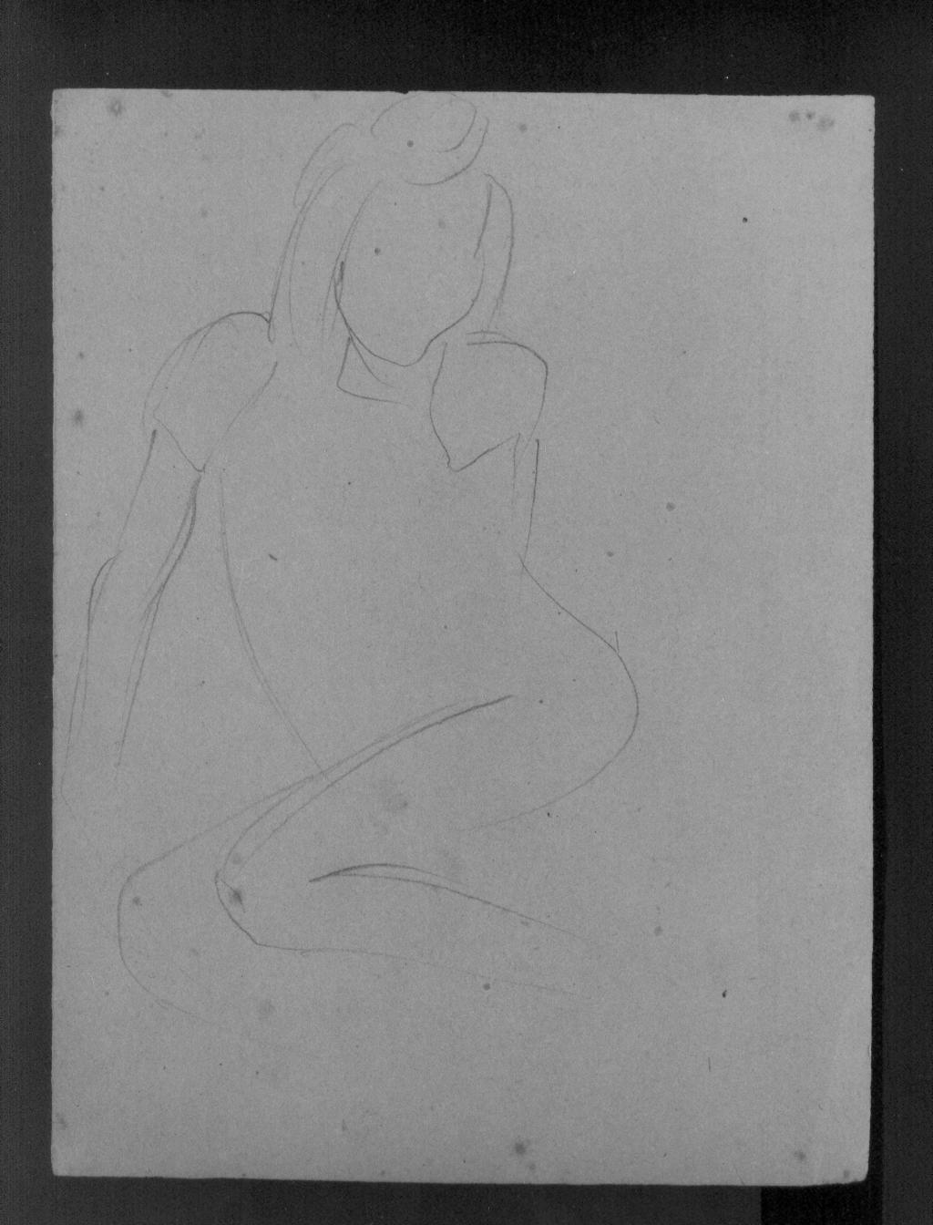 Studio di figura femminile seduta/ studio di figura (disegno) di Cassolo Bracchi Regina (attribuito) (sec. XX)