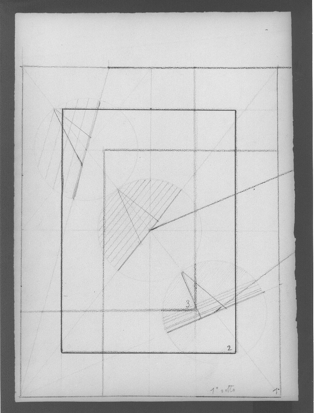 Studio per struttura (disegno preparatorio) di Cassolo Bracchi Regina (attribuito) (sec. XX)