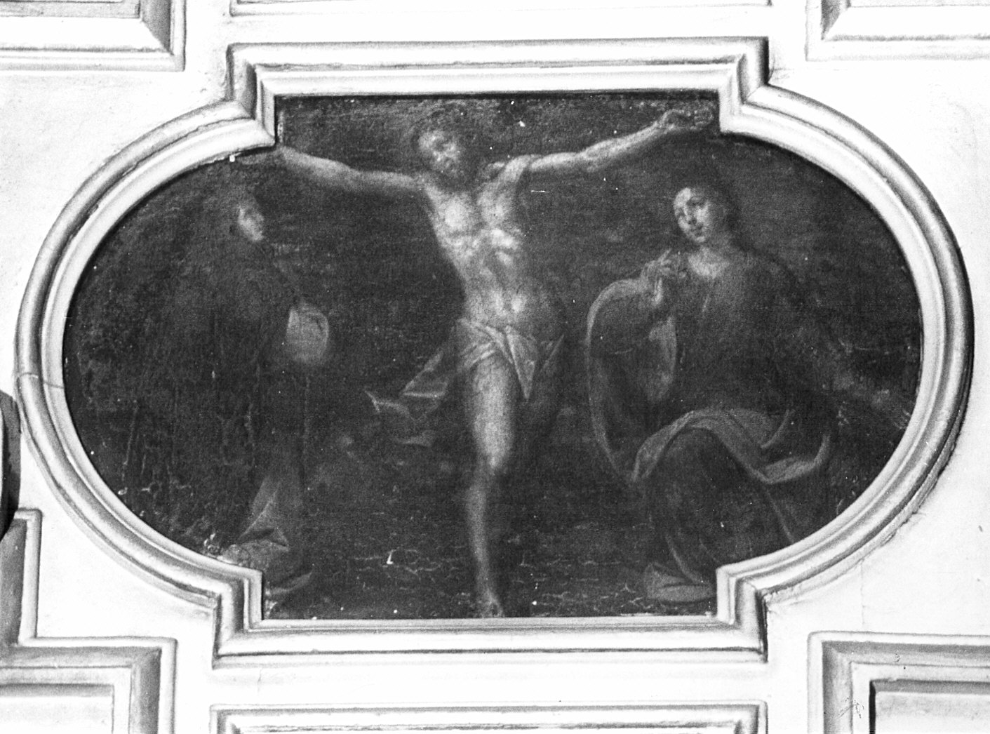 crocifissione di Cristo con la Madonna, San Giovanni (dipinto, elemento d'insieme) - ambito lombardo (sec. XVII)