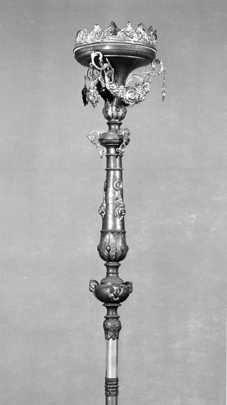 candelabro portatile, opera isolata - bottega italiana (sec. XIX)