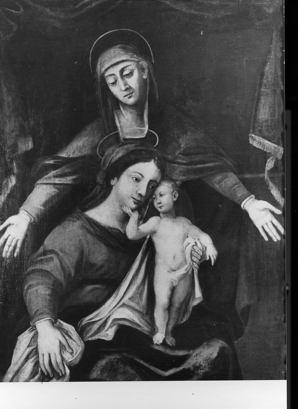 Madonna con Bambino e Sant'Anna (dipinto, opera isolata) - ambito lombardo (sec. XVII)