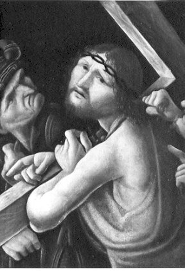 Cristo portacroce (dipinto, opera isolata) di Leonardo da Vinci (cerchia) (sec. XV)