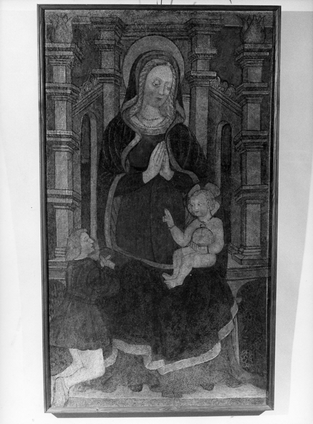 Madonna con Bambino e un devoto (dipinto, opera isolata) - ambito lombardo (ultimo quarto sec. XV)