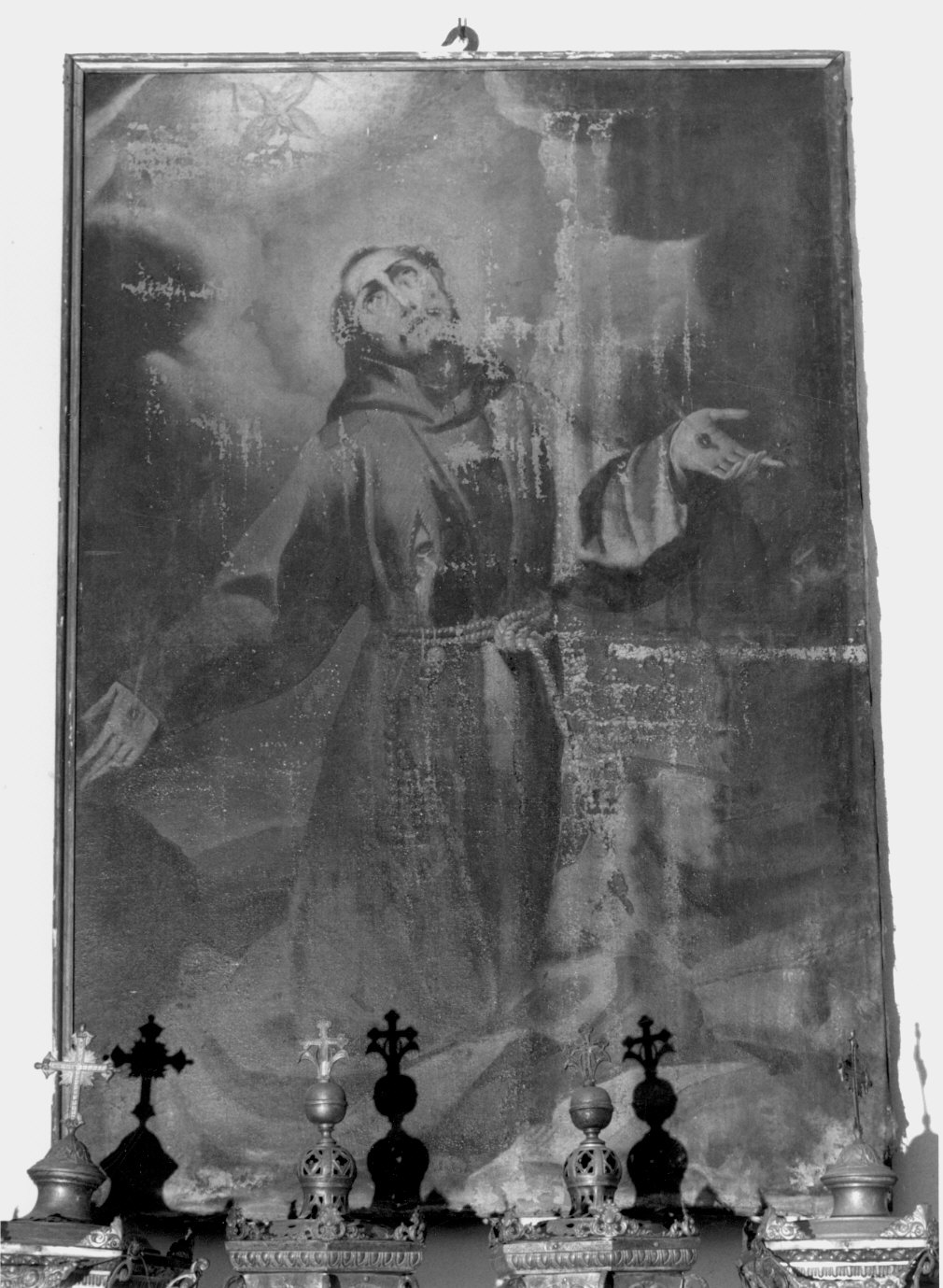 San Francesco d'Assisi riceve le stimmate (dipinto) di Crespi Ortensio (bottega) (sec. XVII)