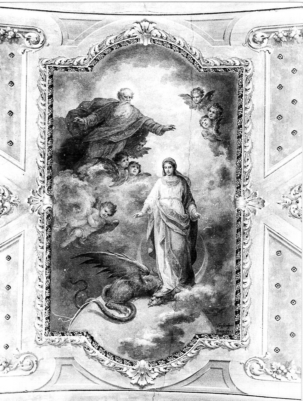 Madonna Immacolata (decorazione pittorica, elemento d'insieme) di Tagliaferri Luigi (sec. XX)