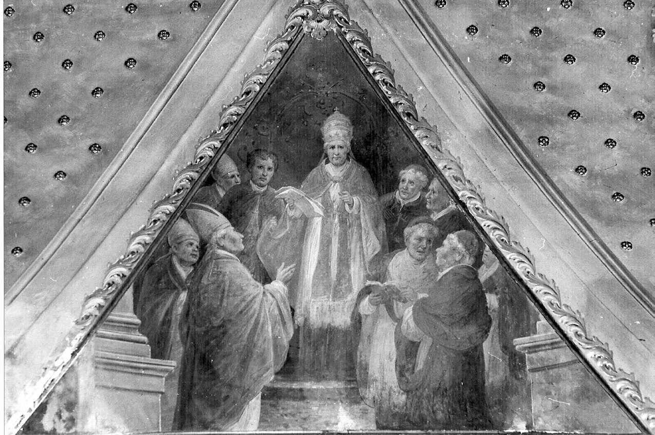 papa Pio IX proclama il dogma dell'Immacolata Concezione (decorazione pittorica, elemento d'insieme) di Tagliaferri Luigi (sec. XX)