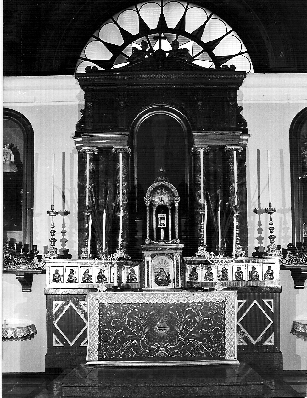 altare maggiore, complesso decorativo di Bovara Giuseppe (sec. XIX)