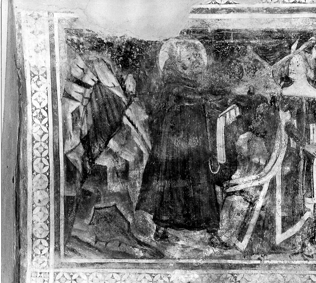 dipinto murale, frammento - ambito lombardo (fine/inizio secc. XIV/ XV)