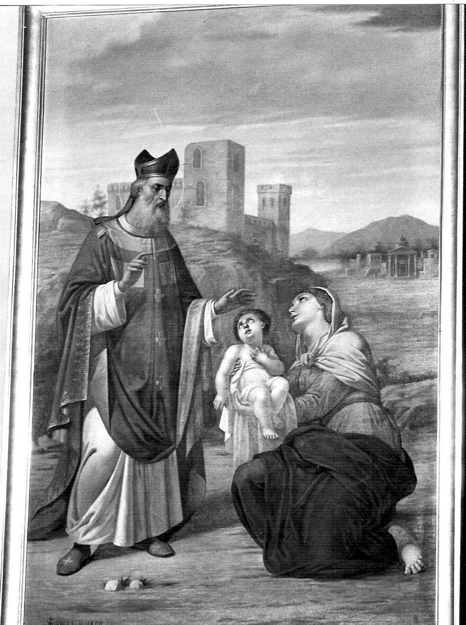 un miracolo di San Biagio, San Biagio (dipinto, opera isolata) di Sibella A (sec. XIX)