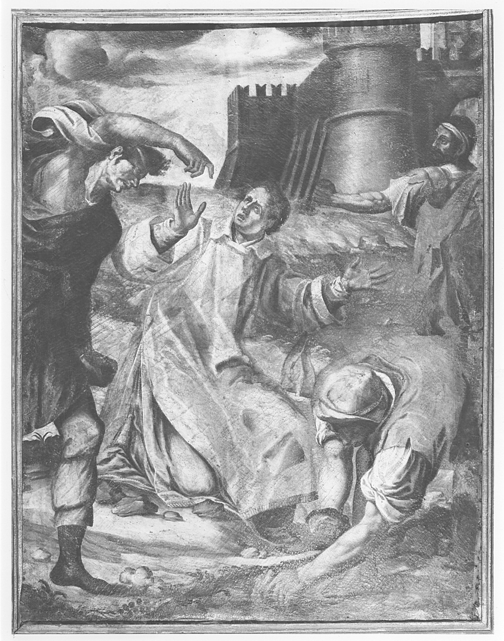 martirio di Santo Stefano (dipinto) - ambito lombardo (prima metà sec. XVII)