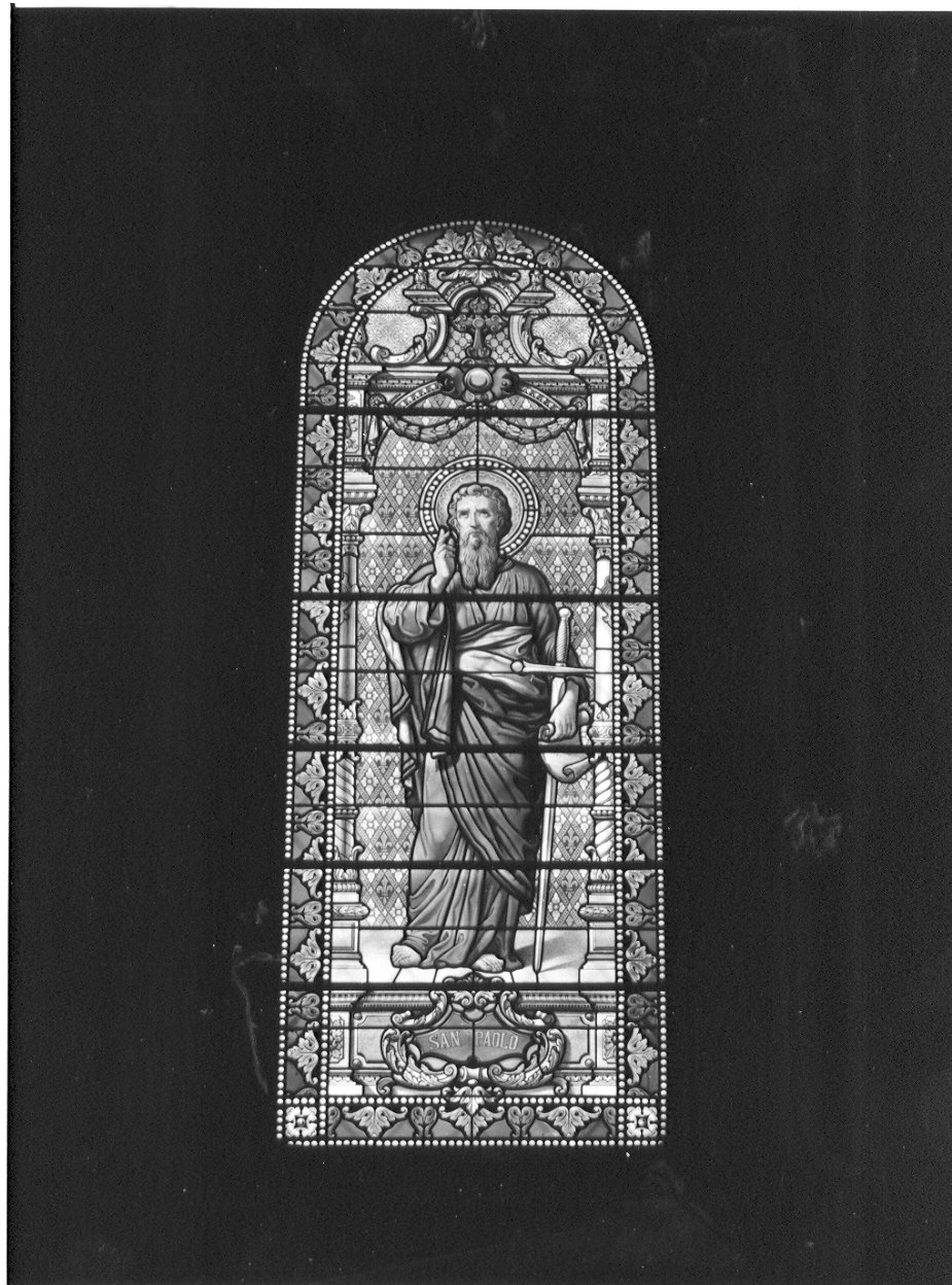 San Paolo (vetrata dipinta, elemento d'insieme) - ambito svizzero (sec. XIX)