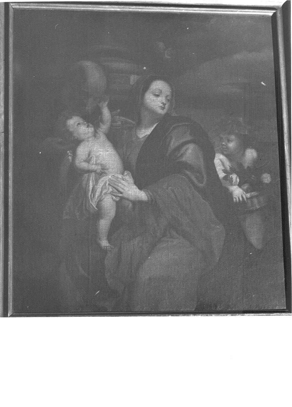 Sacra Famiglia con angelo (dipinto, opera isolata) - ambito lombardo (sec. XVII)