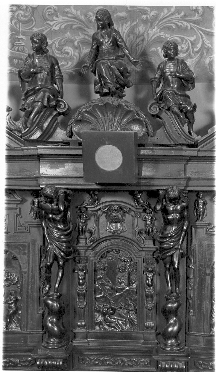 creazione di Eva (pannello di stallo di coro, insieme) di Zotti Giovanni Battista (secc. XVII/ XVIII)