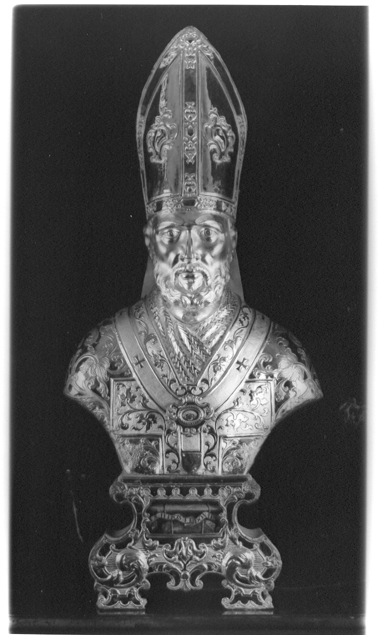 Sant'Ambrogio (reliquiario - a busto, opera isolata) - ambito lombardo (sec. XVIII)