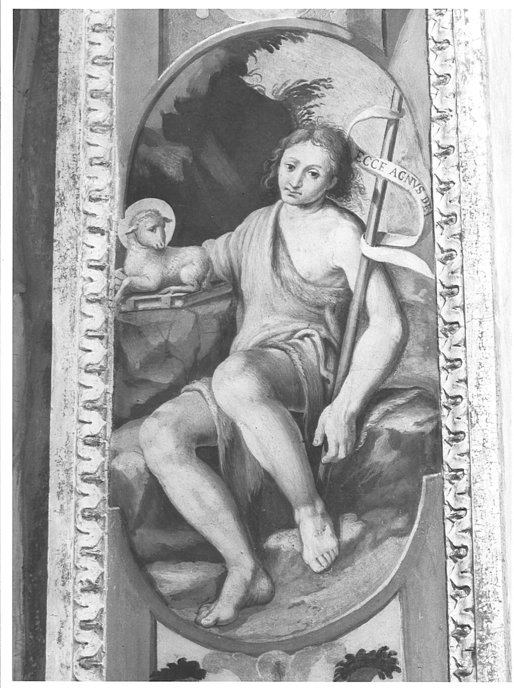 San Giovanni Battista nel deserto (dipinto murale, elemento d'insieme) di Caresana Domenico (sec. XVII)