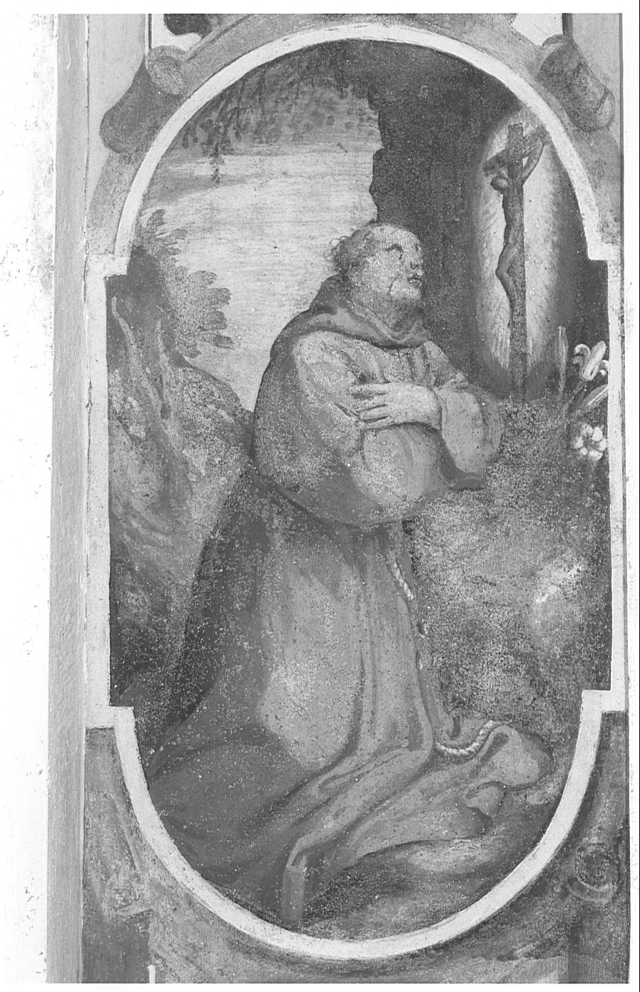 Sant'Antonio da Padova (dipinto murale, elemento d'insieme) di Caresana Domenico (sec. XVII)
