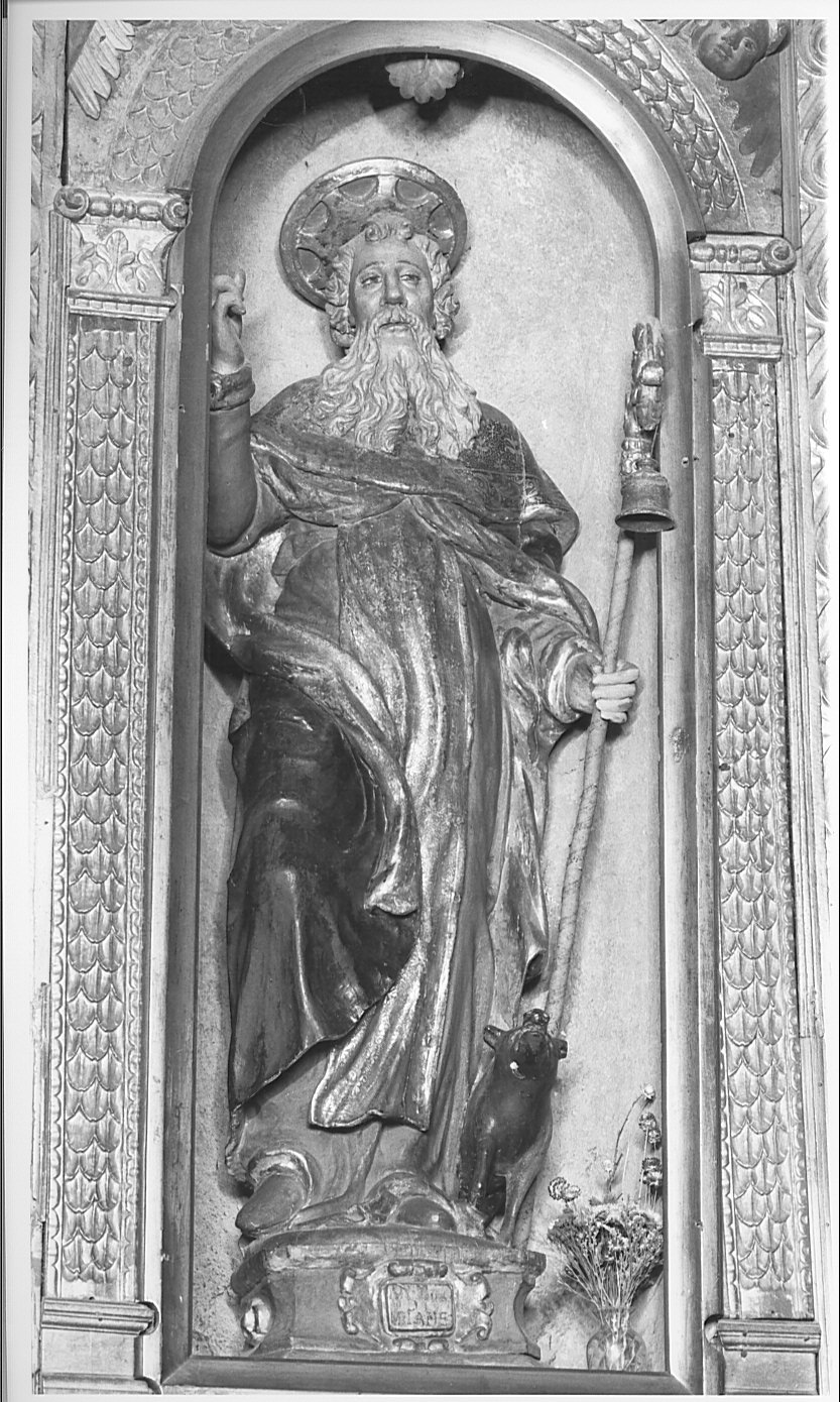 Sant'Antonio Abate (statua, opera isolata) - bottega lombarda (prima metà sec. XVII)
