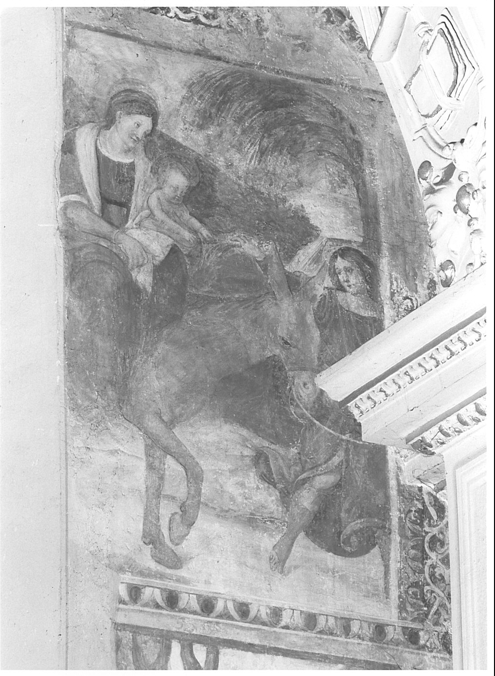 fuga in Egitto (dipinto murale, elemento d'insieme) di De Magistris Sigismondo (sec. XVI)