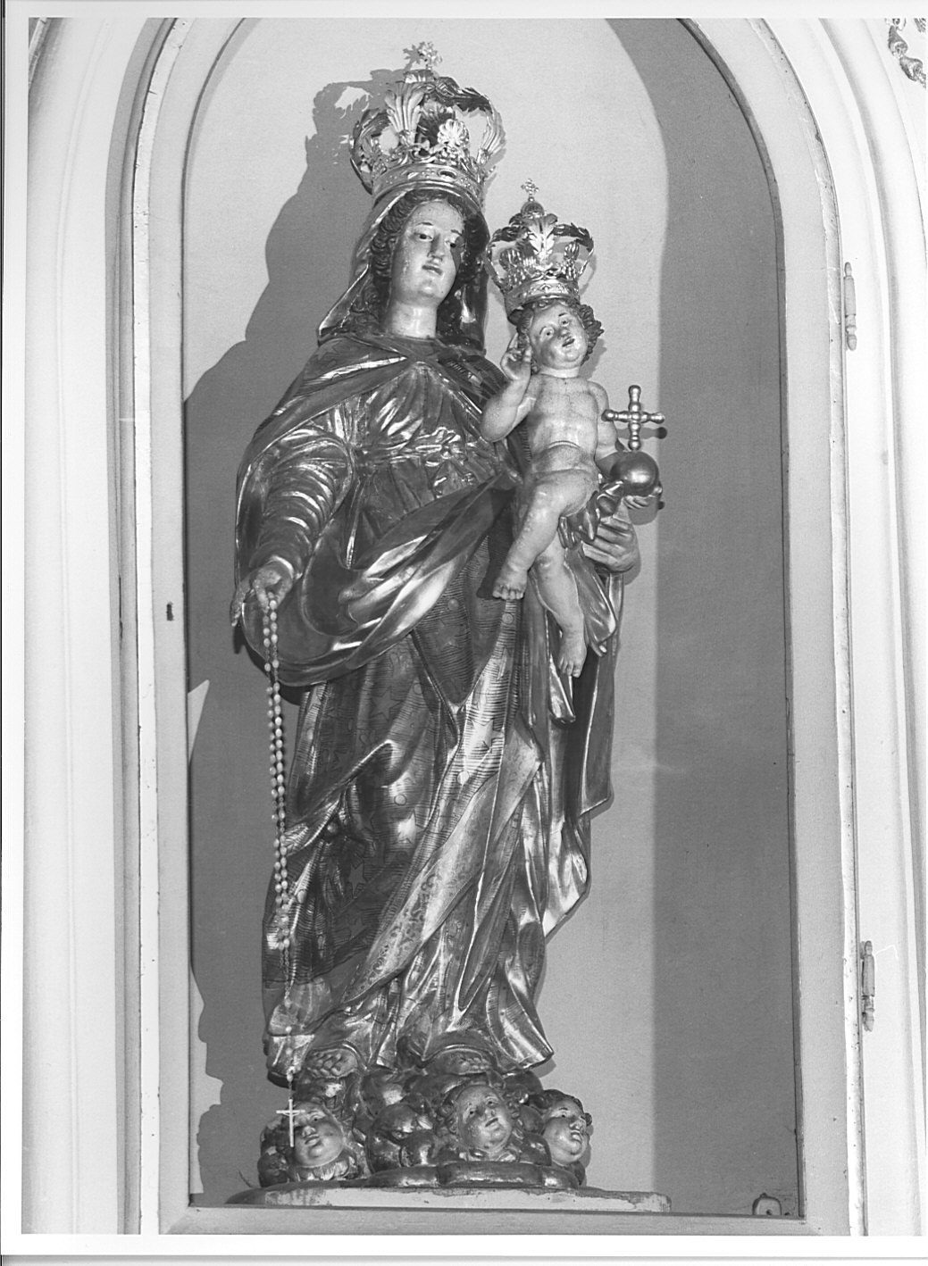 Madonna del Rosario (statua, opera isolata) - bottega lombarda (secondo quarto sec. XVII)