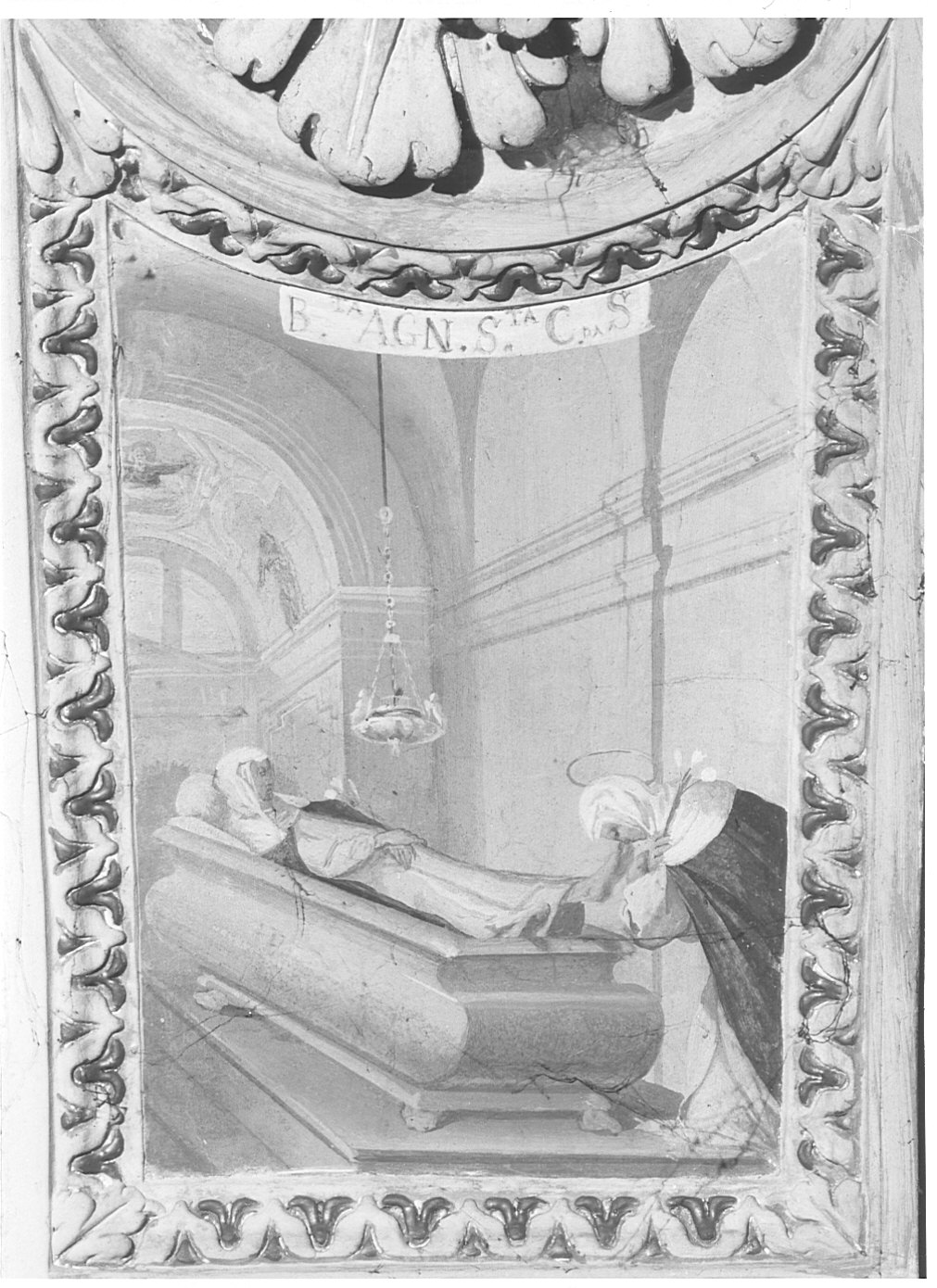 Beata Agnese e Santa Caterina da Siena (dipinto murale, elemento d'insieme) - ambito lombardo (seconda metà sec. XVII)