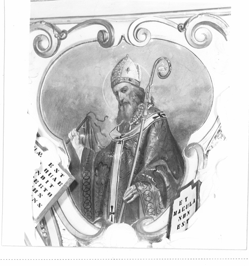 S. Ambrogio, Sant'Ambrogio (decorazione pittorica, elemento d'insieme) di Mosello C (attribuito) (sec. XIX)