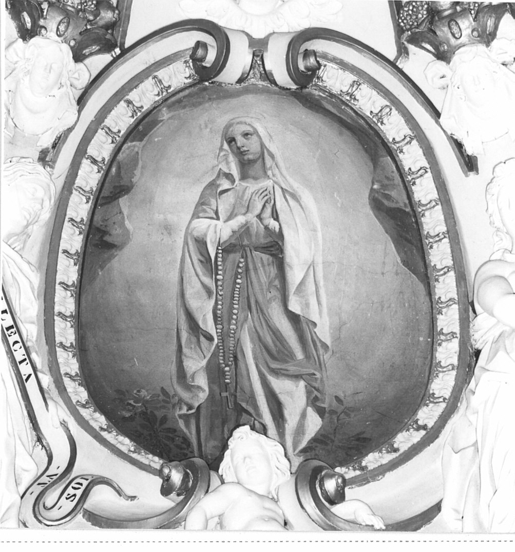 Madonna del Rosario, Madonna del Rosario (decorazione pittorica, elemento d'insieme) di Mosello C (attribuito) (sec. XIX)