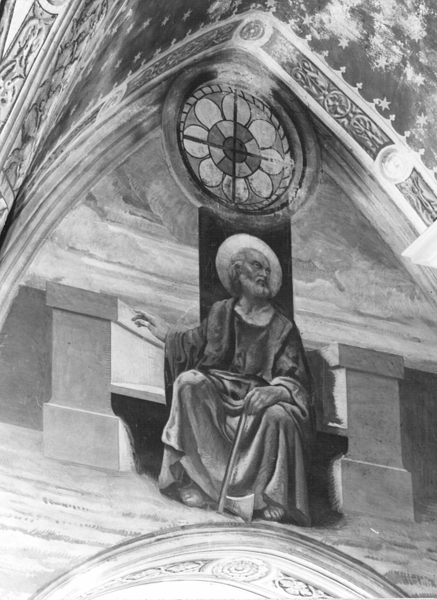 L'Apostolo San Mattia, San Mattia (dipinto murale) di Bialetti Ferdinando (sec. XX)