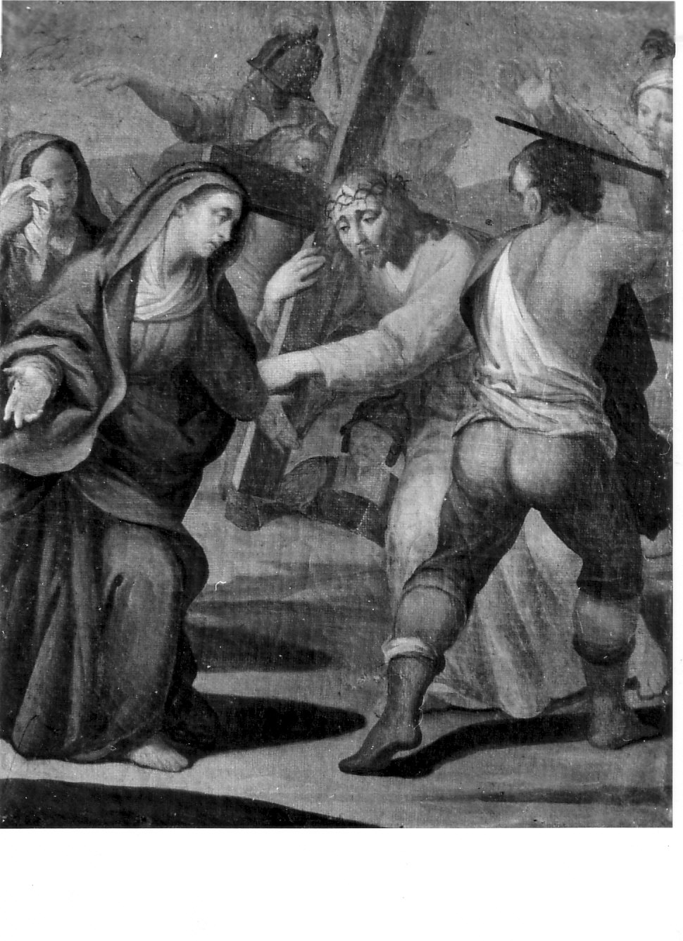 stazione IV: Gesù incontra la Madonna (dipinto, elemento d'insieme) - ambito lombardo (seconda metà sec. XVIII)