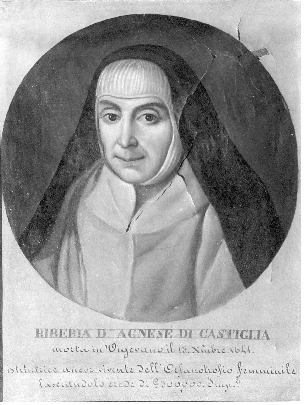 Agnese Riberia di Castiglia (dipinto, opera isolata) - ambito pavese (sec. XIX)