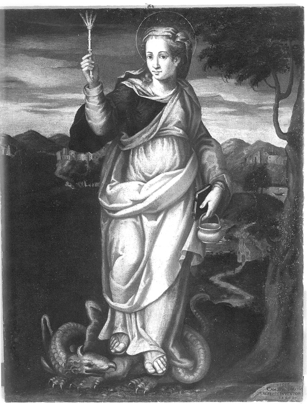 Santa Marta (dipinto, opera isolata) di Zocco Camillo (sec. XVI)