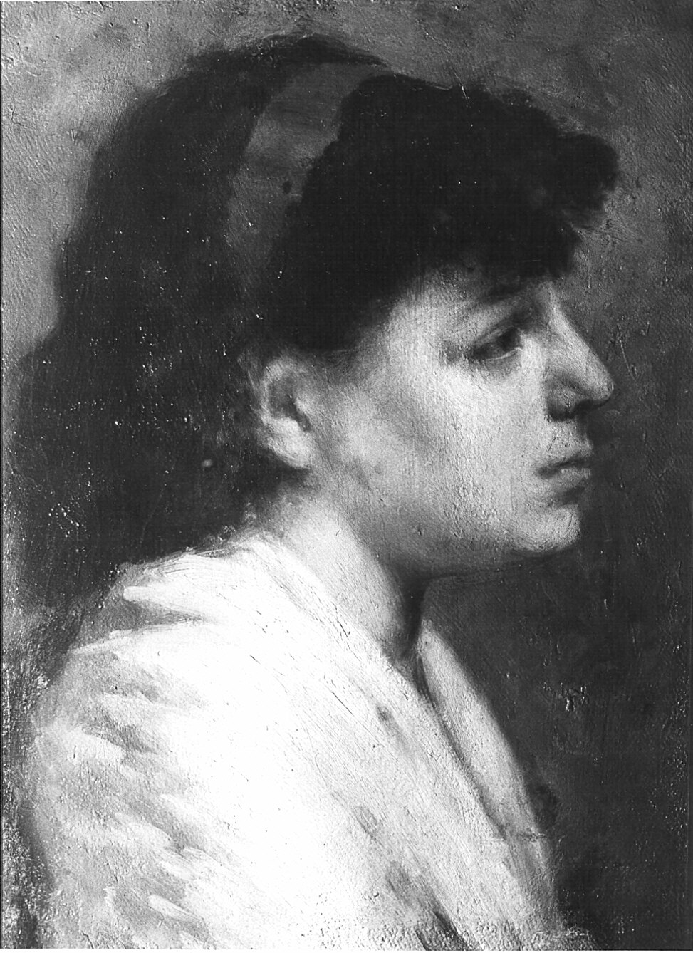 Testa di giovanetta, ritratto di donna (dipinto) di Ottone Casimiro (attribuito) (ultimo quarto sec. XIX)