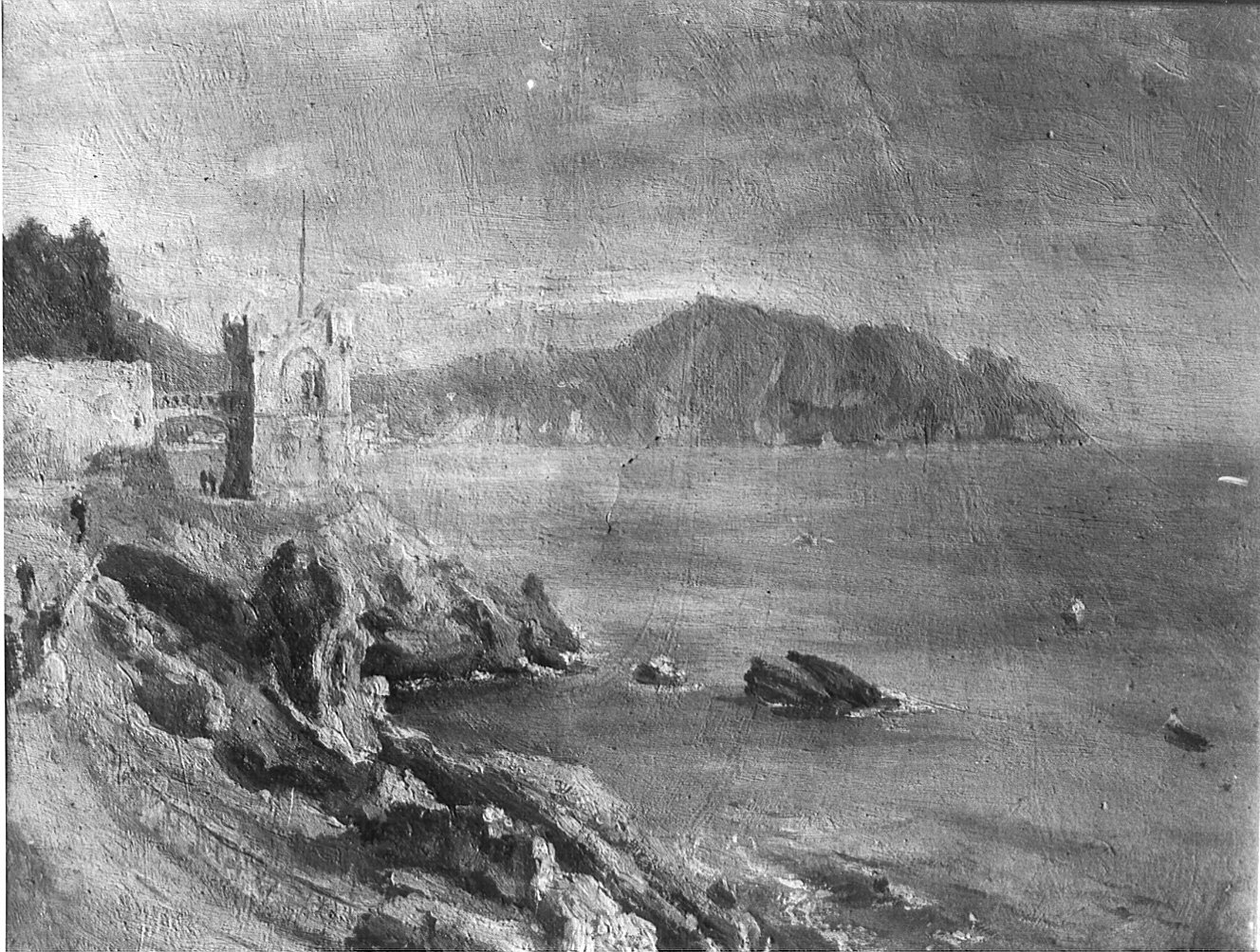 Nervi - La Torre, paesaggio (dipinto) di Ottone Casimiro (attribuito) (sec. XX)
