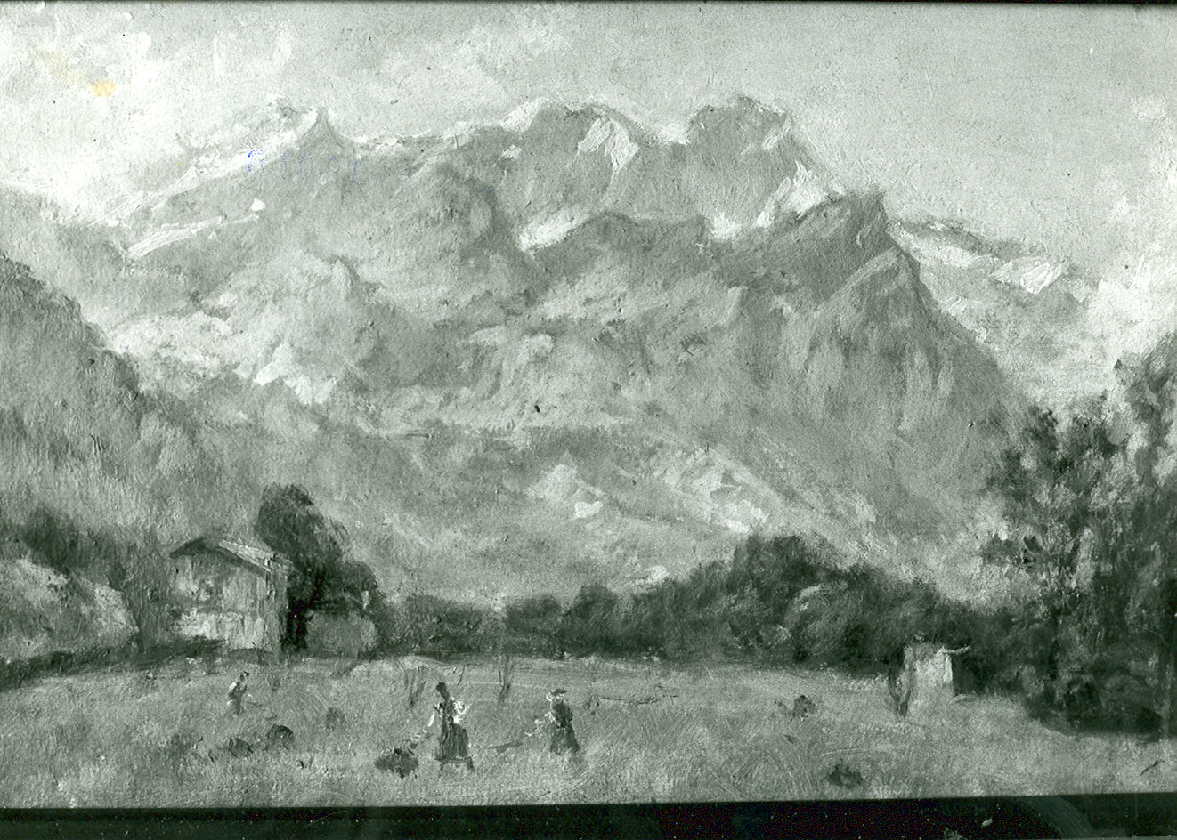 Monte Rosa, paesaggio montano (dipinto) di Ottone Casimiro (attribuito) (inizio sec. XX)
