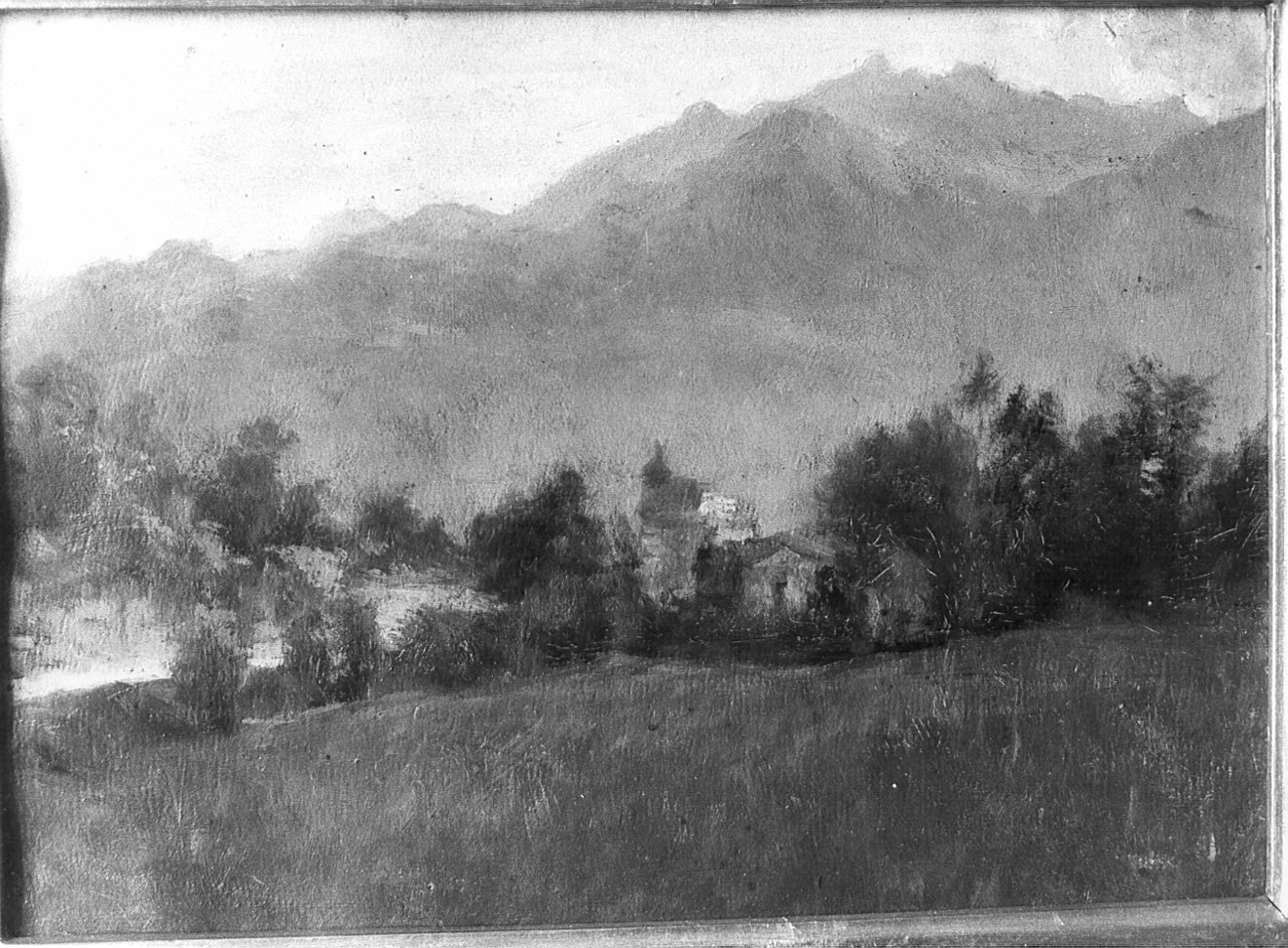 La Crosa di Varallo, paesaggio rurale (dipinto) di Ottone Casimiro (attribuito) (inizio sec. XX)