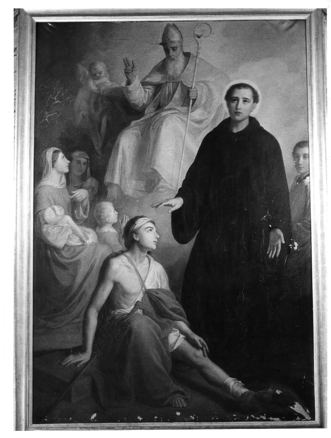San Mauro con i sofferenti (pala d'altare) di Garberini Giovanni Battista (attribuito) (sec. XIX)