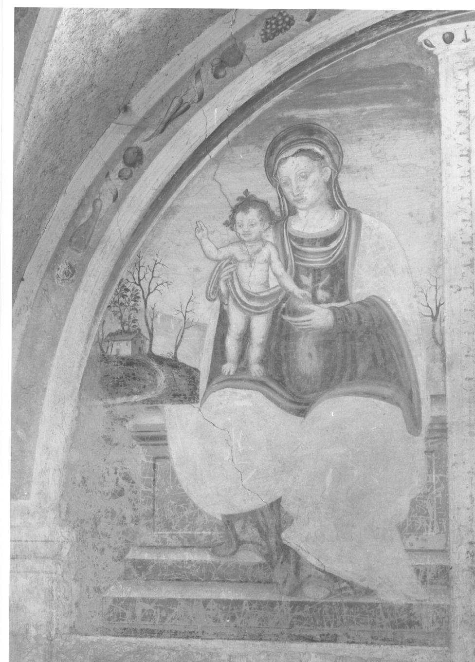 Madonna con Bambino (dipinto, elemento d'insieme) - ambito lombardo (sec. XVI)