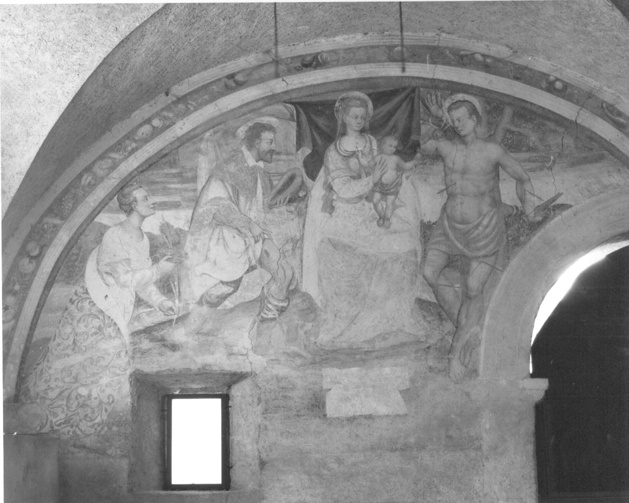 Madonna con Bambino e Santi (dipinto, elemento d'insieme) - ambito lombardo (sec. XVI)