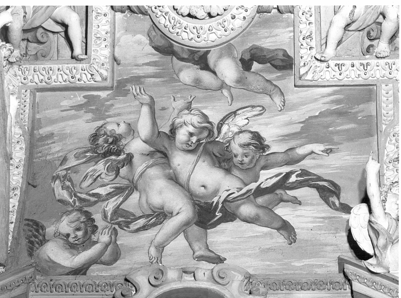 angeli (dipinto murale, elemento d'insieme) - ambito lombardo (prima metà sec. XVIII)