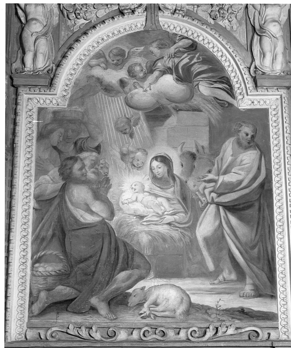 adorazione dei pastori (dipinto murale, elemento d'insieme) - ambito lombardo (prima metà sec. XVIII)