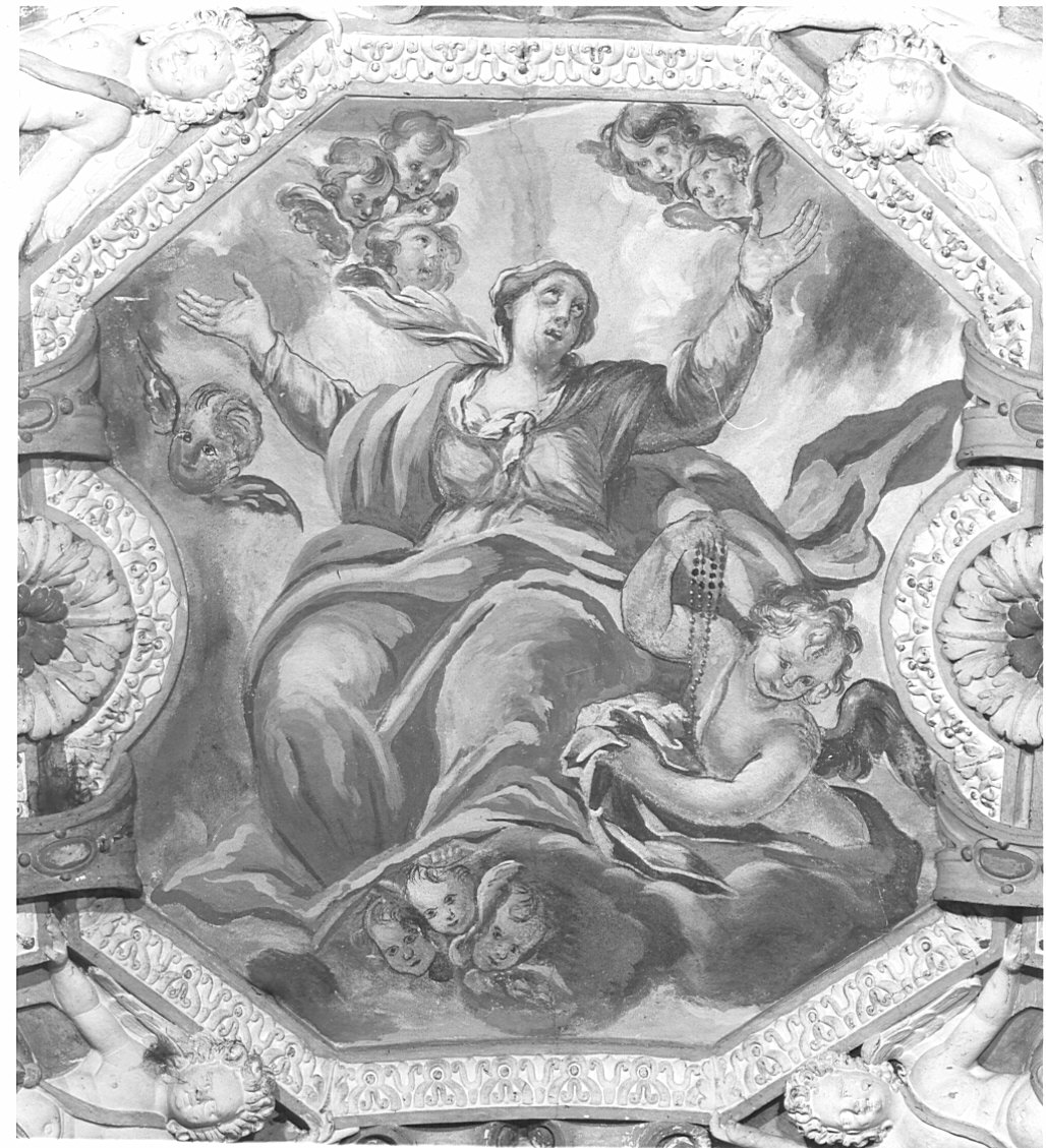 Madonna del Rosario (dipinto murale, elemento d'insieme) - ambito lombardo (prima metà sec. XVIII)