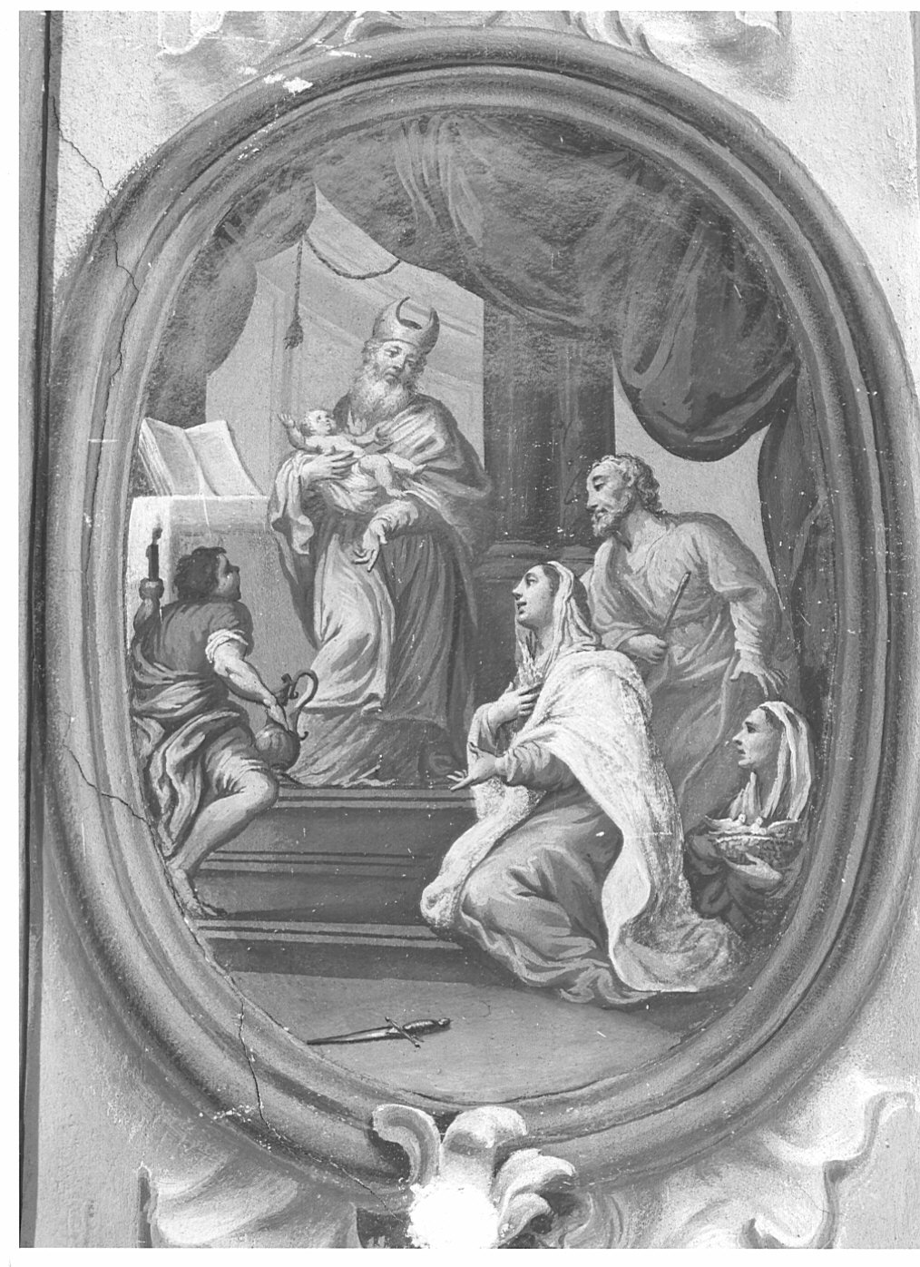 circoncisione di Gesù Bambino (dipinto murale, elemento d'insieme) - ambito lombardo (secondo quarto sec. XVIII)
