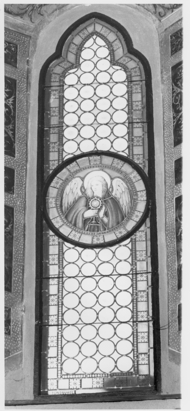 angelo (vetrata dipinta) - ambito italiano (sec. XX)