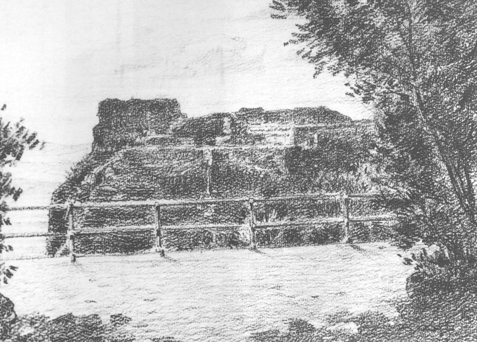 Il castello del Balio - Monte Erice, castello (disegno) di Santi Archimede (sec. XX)