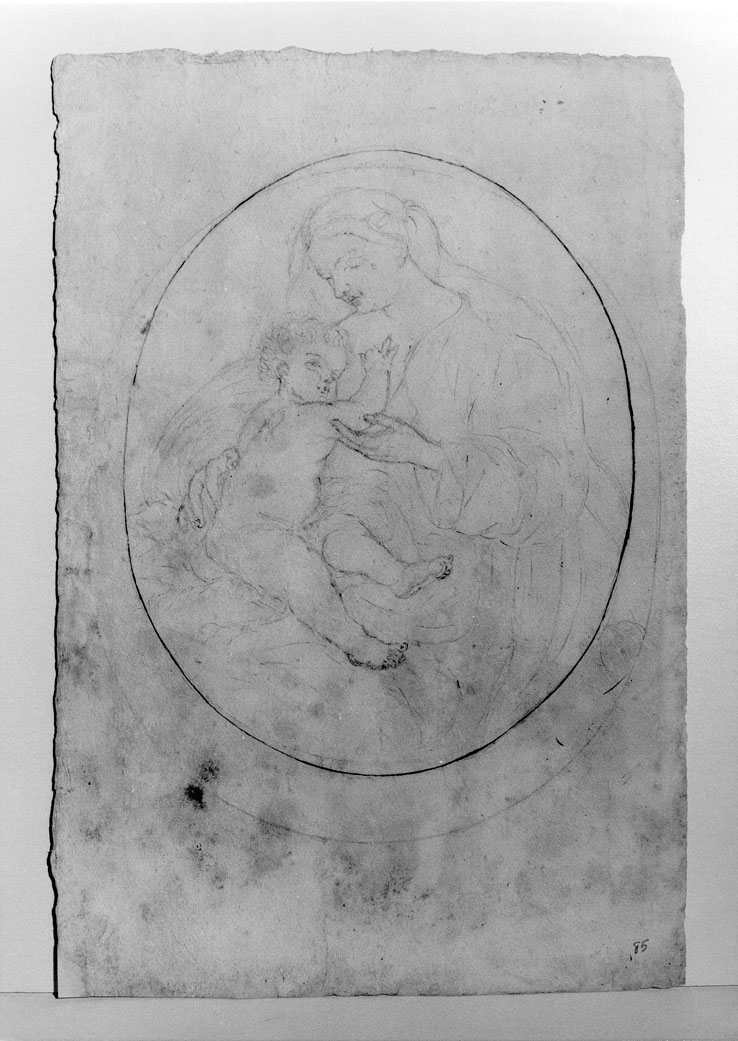 Madonna con Bambino (disegno) - ambito marchigiano (sec. XVIII)