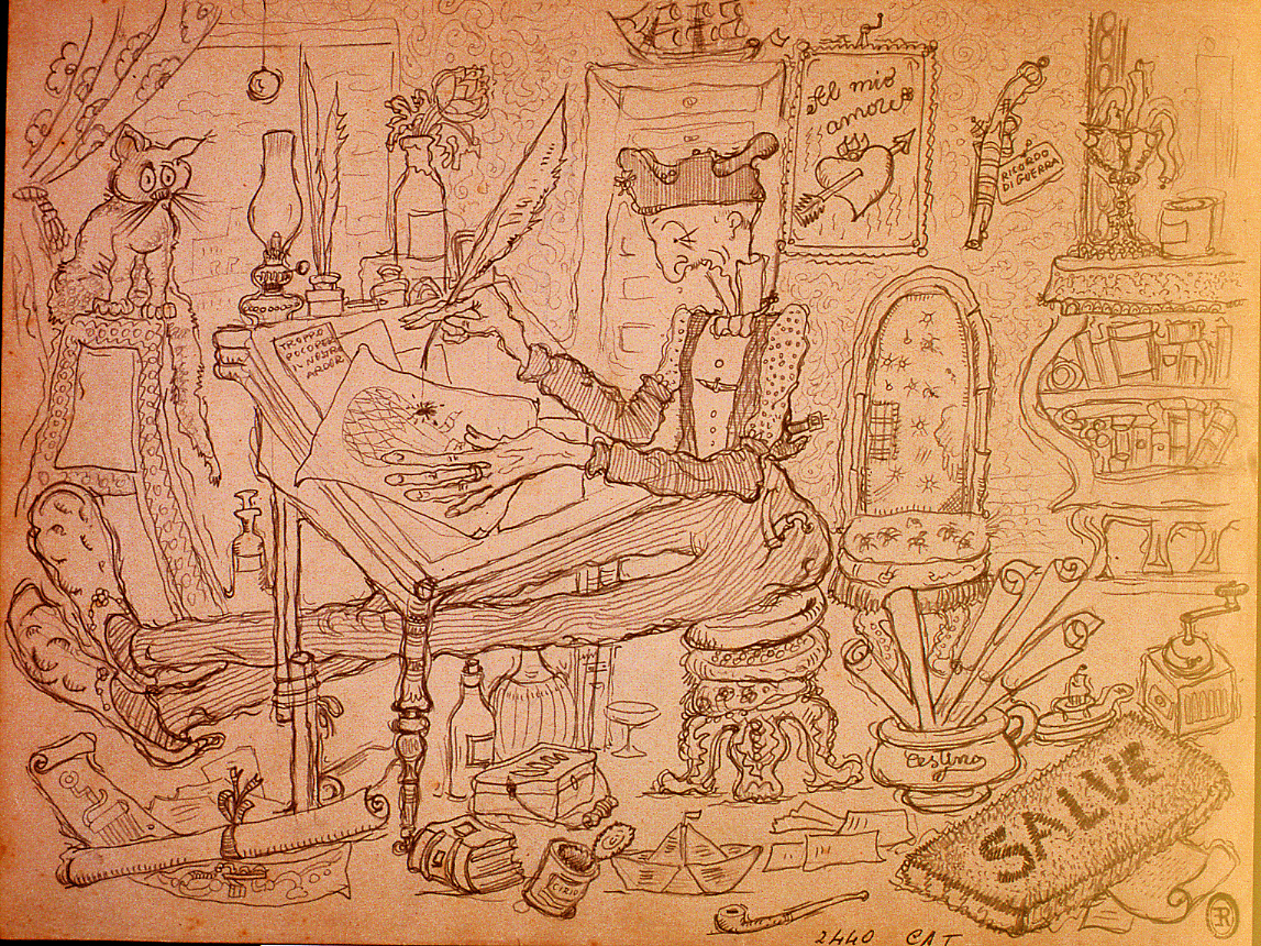 Troppo poco per il nostro ardor, milite seduto (disegno) di Ercolani Ernesto (sec. XX)