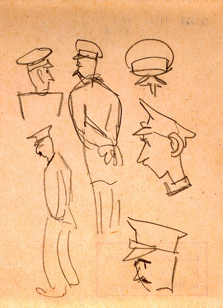 studio di soldati (disegno) di Ercolani Ernesto (sec. XX)