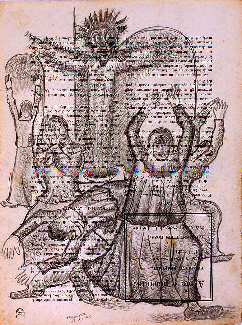 Terribile apparizione, apparizione demoniaca (disegno) di Ercolani Ernesto (sec. XX)