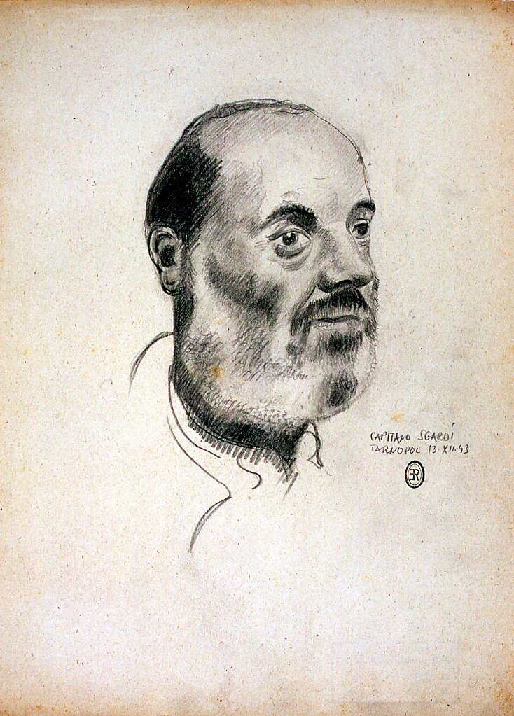 Ritratto del Capitano Sgardi, ritratto del Capitano Sgardi (disegno) di Ercolani Ernesto (sec. XX)
